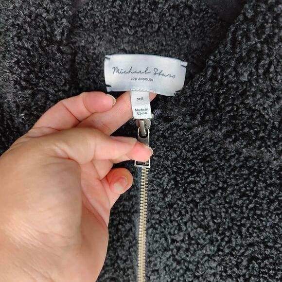 Michael Stars Black Teddy Bomber Jacket - Picture 5 of 9